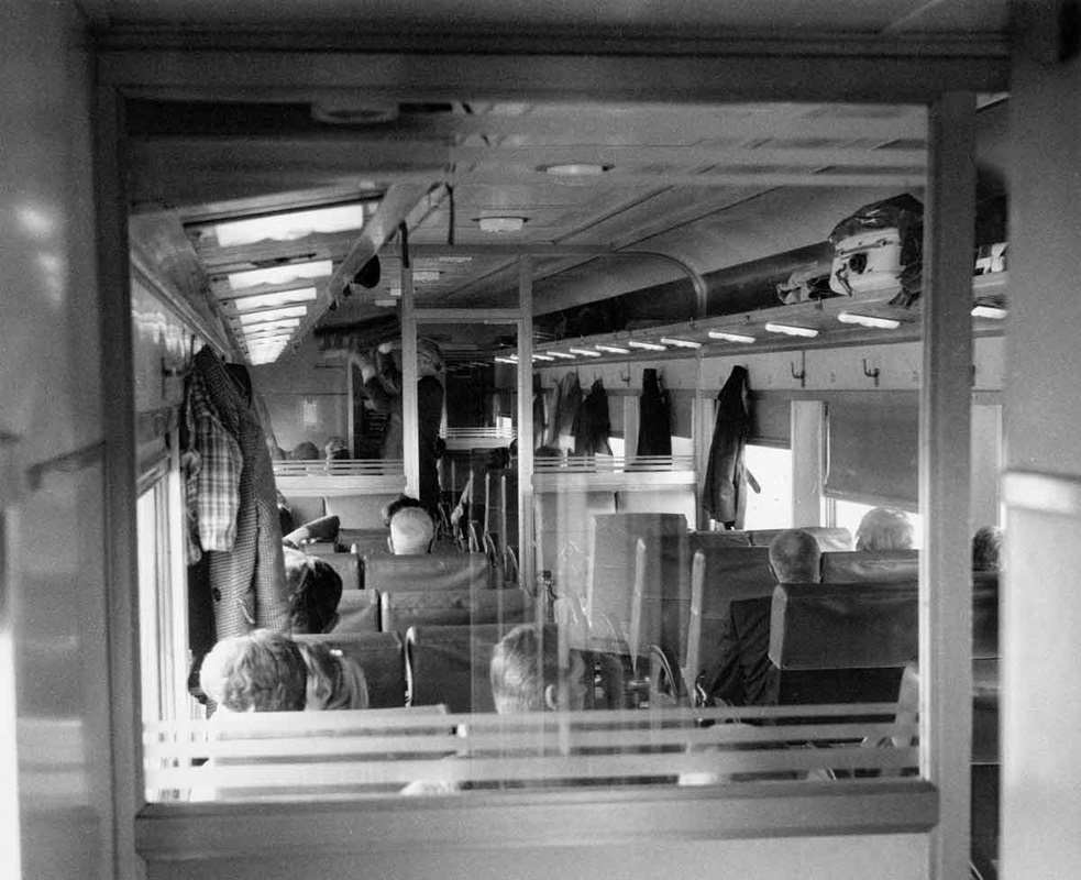 looking through a window into a passenger car