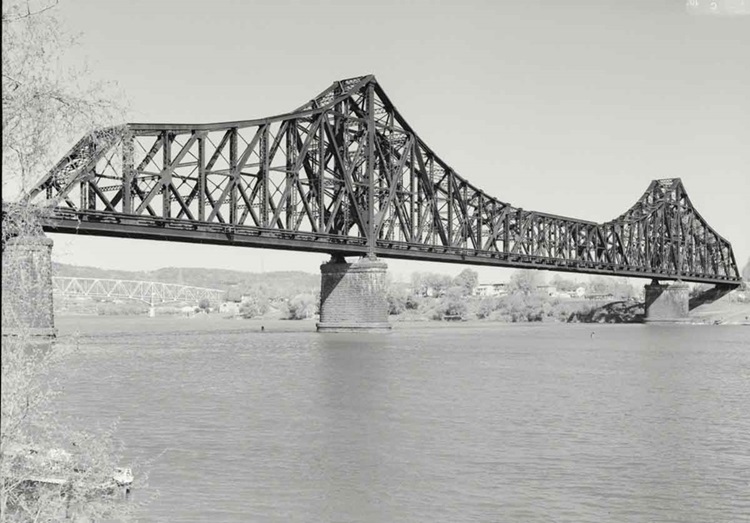 Cantilever bridge over wide river