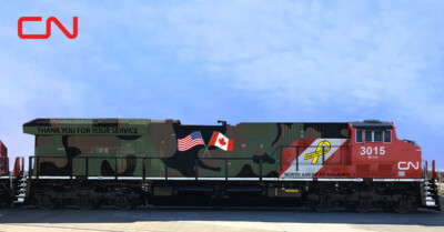 Canadian National releases images of veterans tribute locomotives