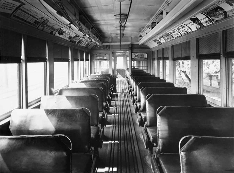 Interior of an interurban car.