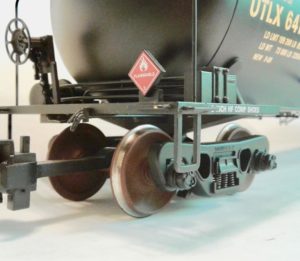 Metal wheels on a train car