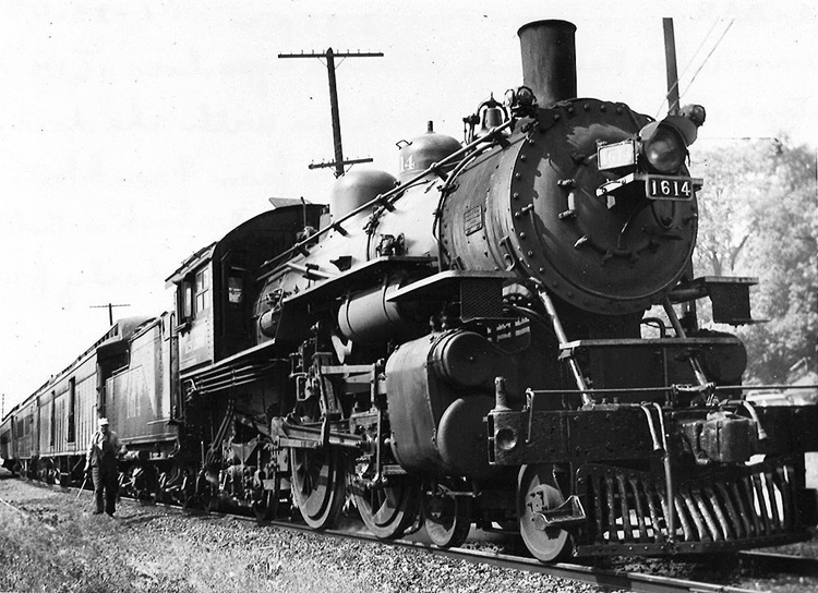 Ann Arbor 4-4-2 steam locomotive with passenger train.