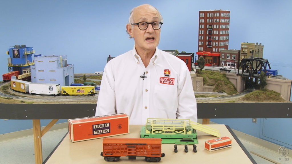 Roger Carp with Lionel Trains' post-war era Operating Cattle Car and Corral