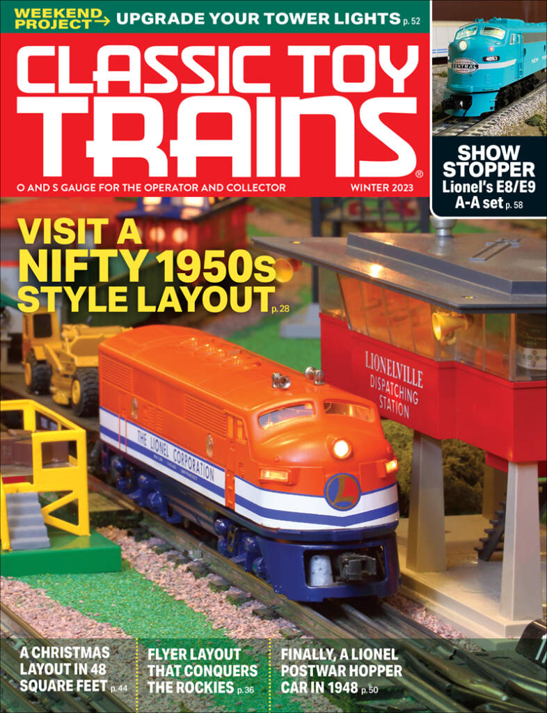 The winter 2023 cover of Classic Toy Trains magazine