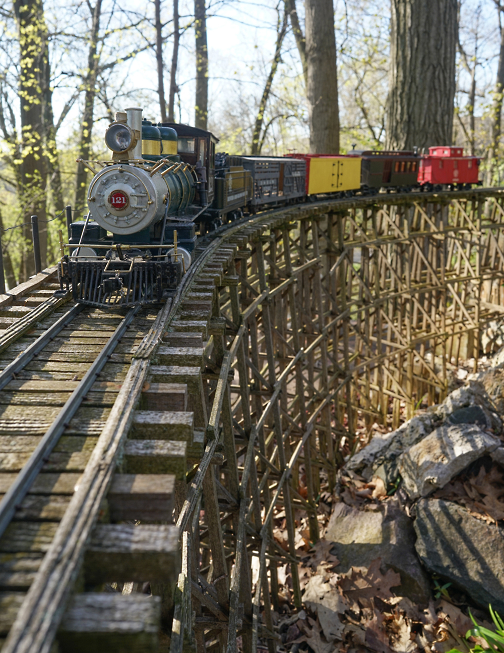 Adams’ and Charlie Schleevogt’s garden railroad