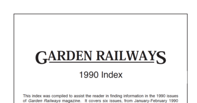 Garden Railways 1990 annual index