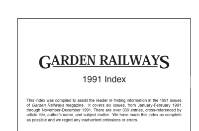 Garden Railways 1991 annual index