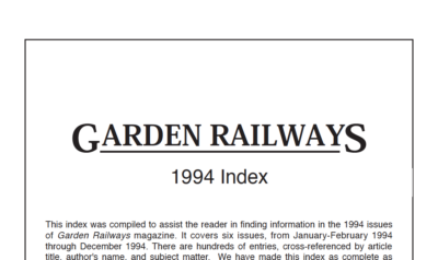 Garden Railways 1994 annual index