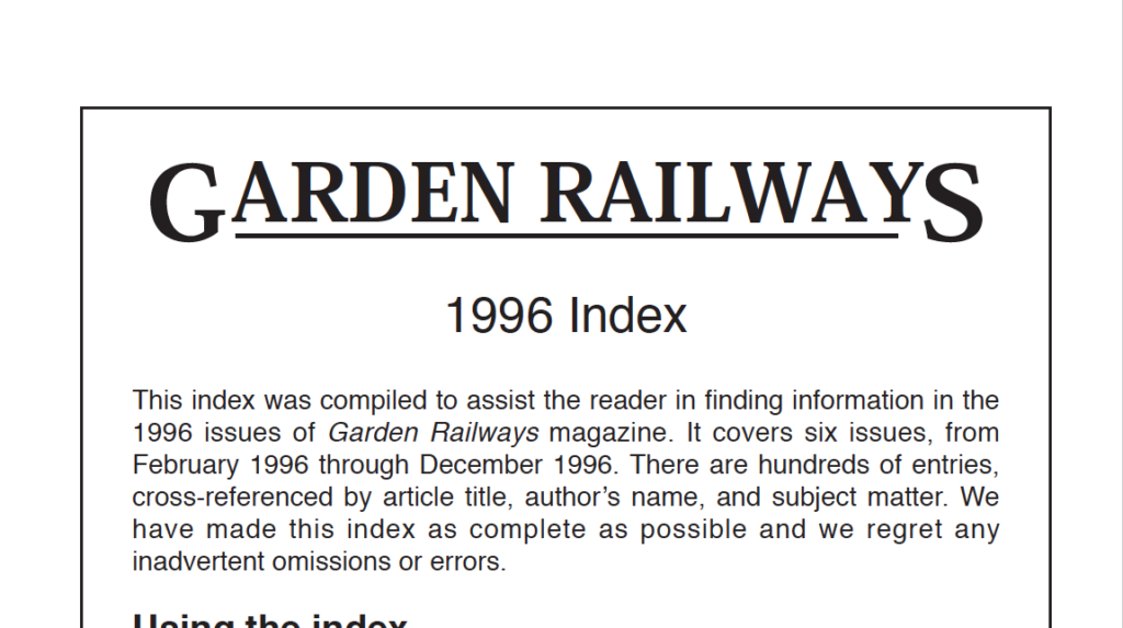 GRW index 1996 screenshot