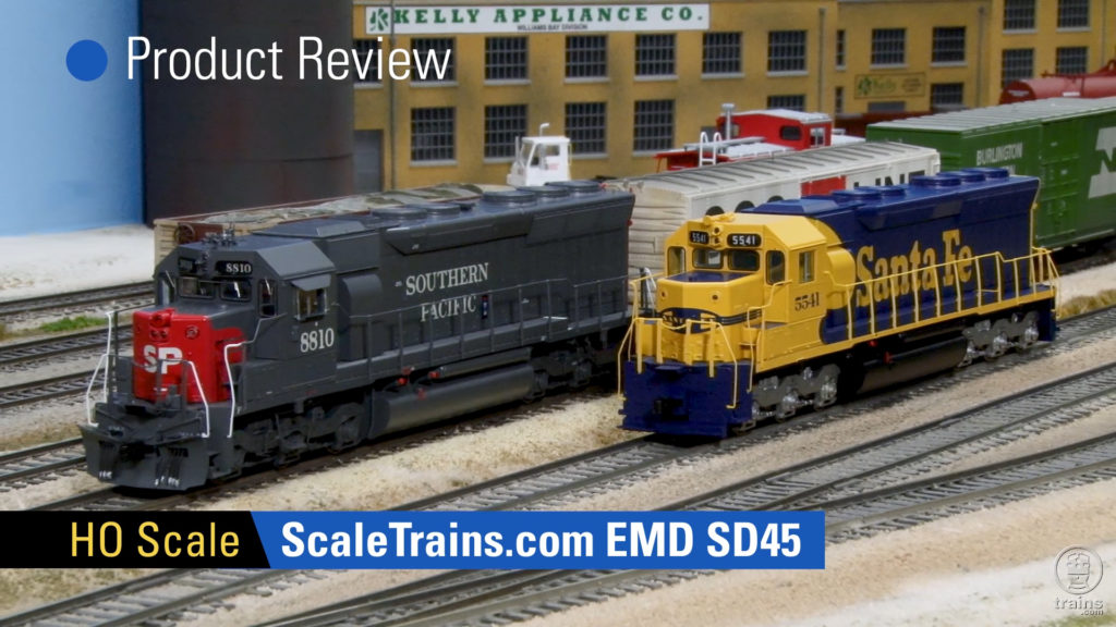 ScaleTrains.com HO scale Rivet Counter and Operator SD45s on a model railroad