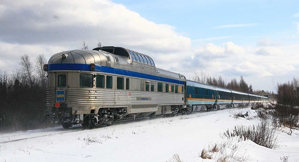 Stainless steel dome-observation on passenger train