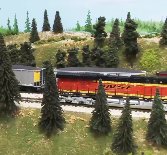 A video screen shot of a diesel locomotive on the MR and T