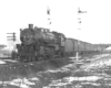 Steam locomotive stopped on tracks