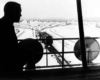 Man overlooking hump yard from tower