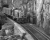 Alco RS2 4007 with New York–Montreal Laurentian north of Willsboro, N.Y., circa early 1950s.