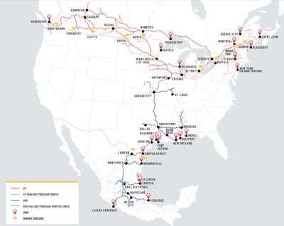 Canadian Pacific and Kansas City Southern outline merger timetable