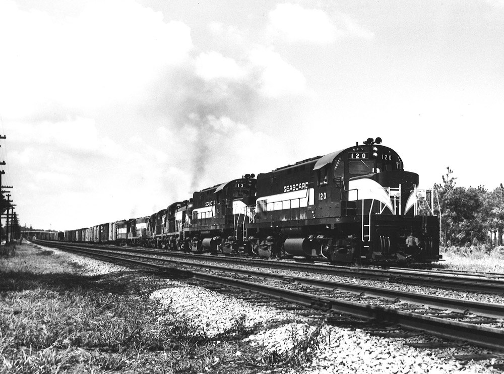 Road-switcher diesel locomotives with freight train