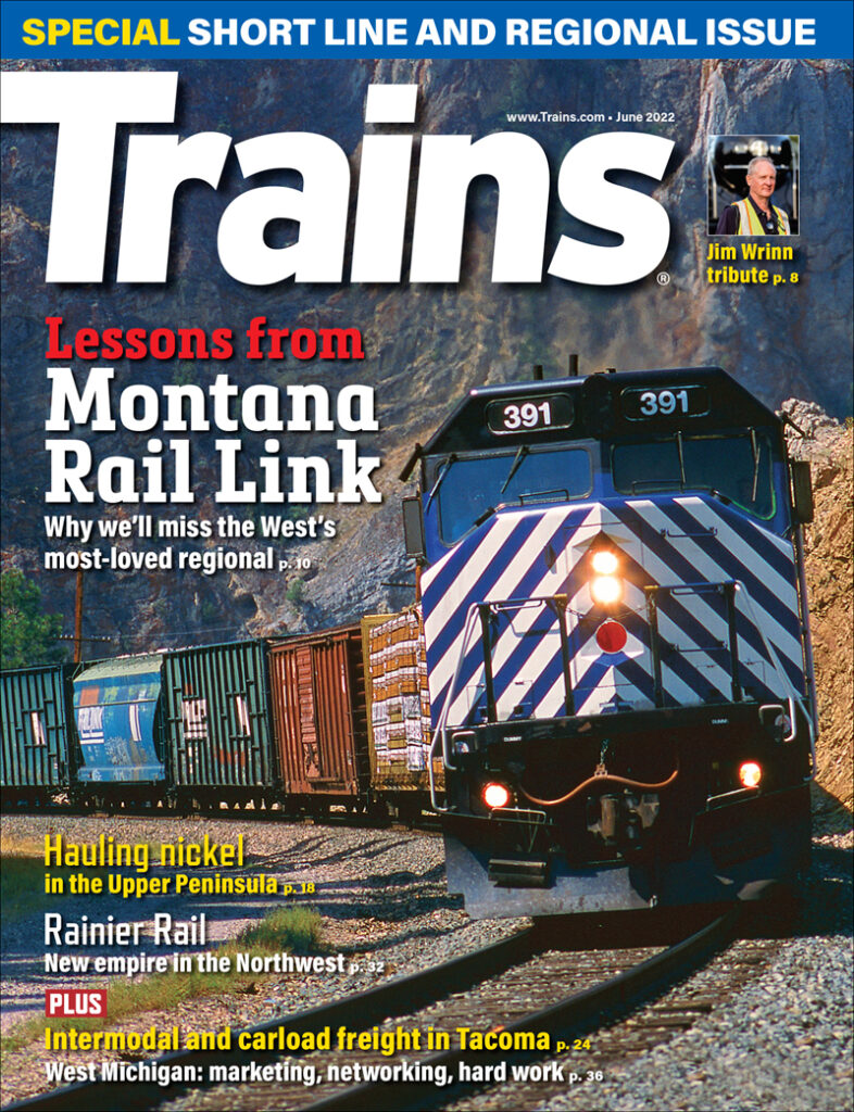 June 2022 cover of Trains magazine