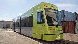 Green light rail vehicle