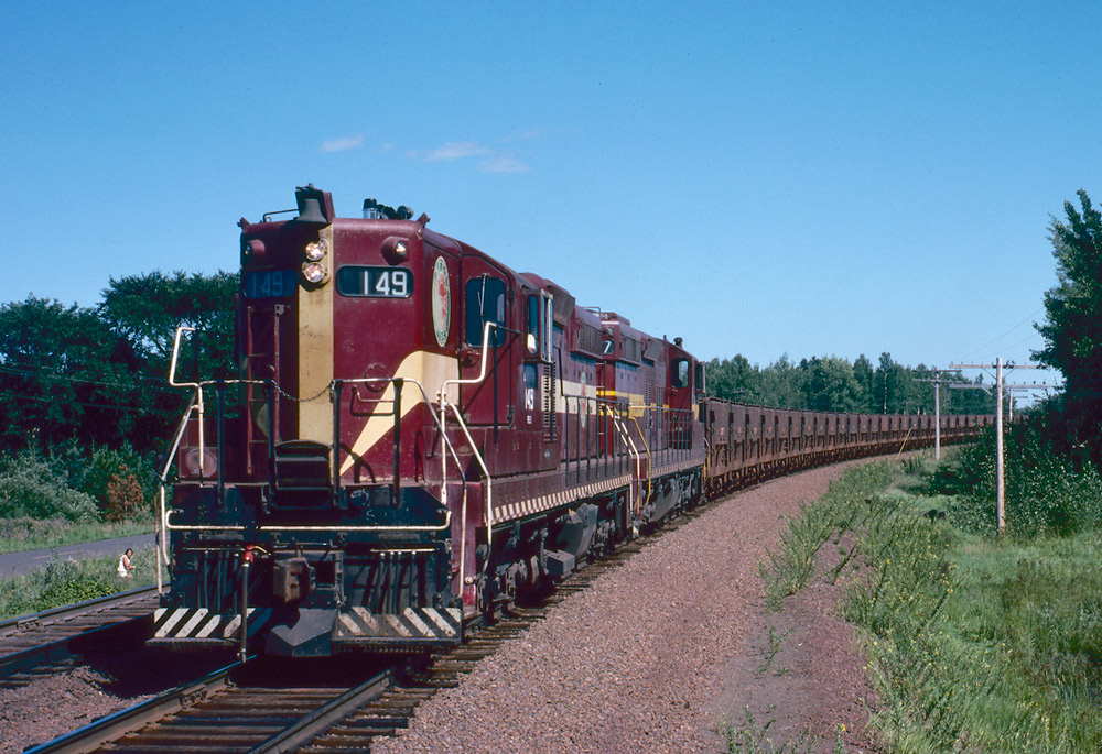 Road-switcher diesel locomotives with freight train