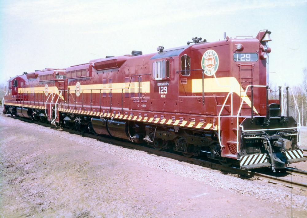 Two road-switcher diesel locomotives