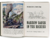 Book title pages featuring a color narrow gauge steam-powered train illustration.