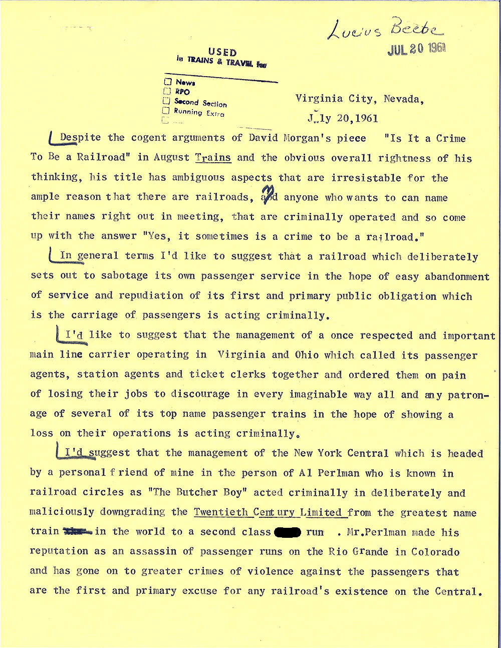 Color image of a letter.