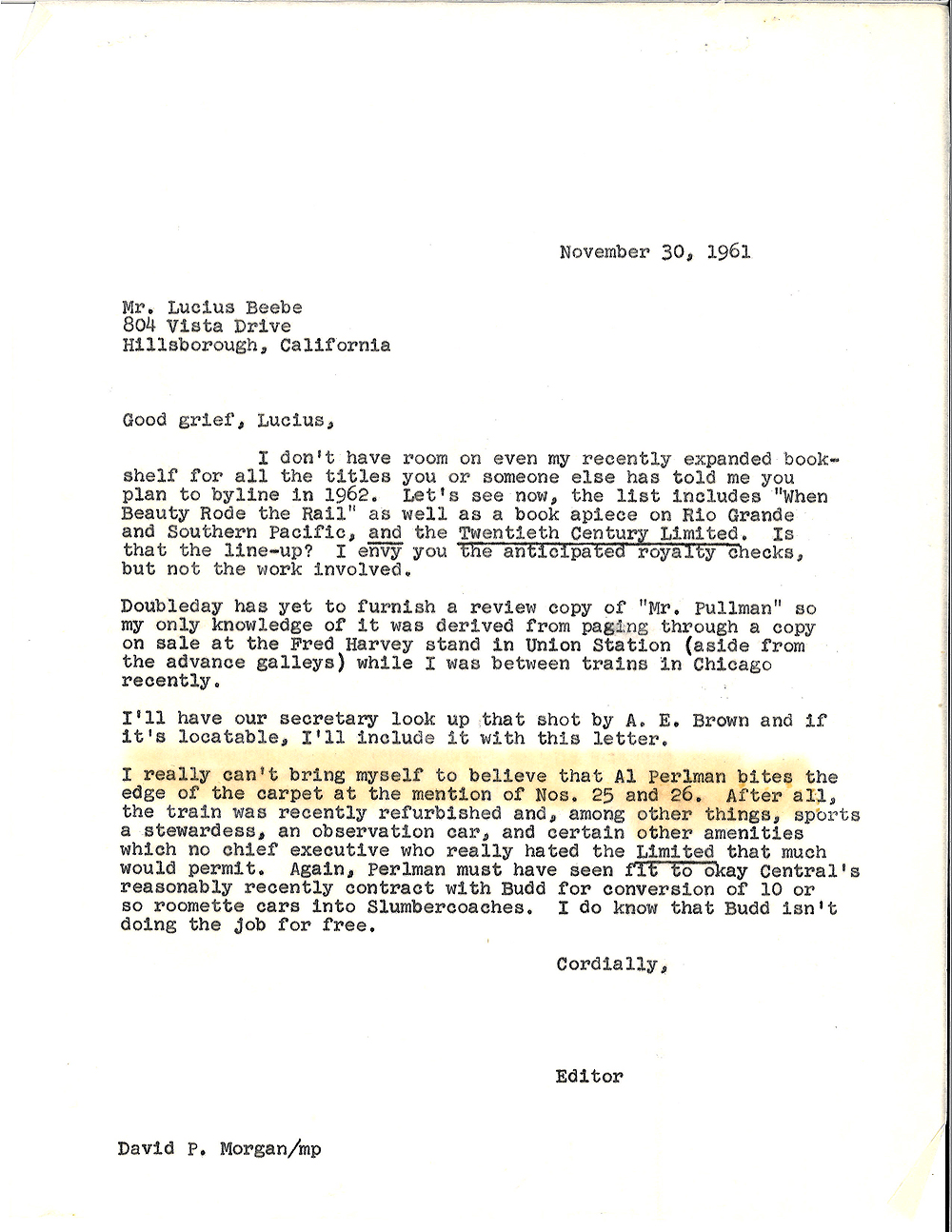 Response from Morgan to Beebe.