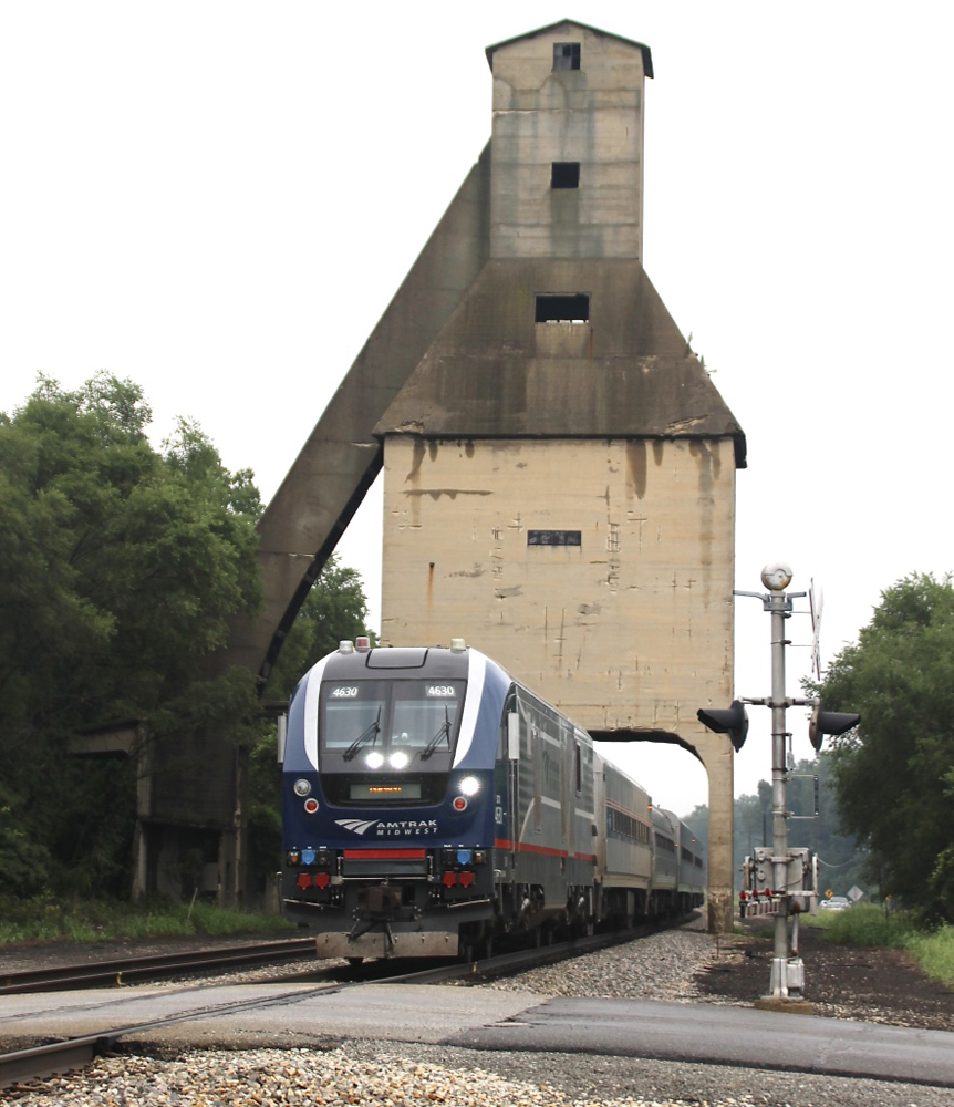 Passenger train on straight track