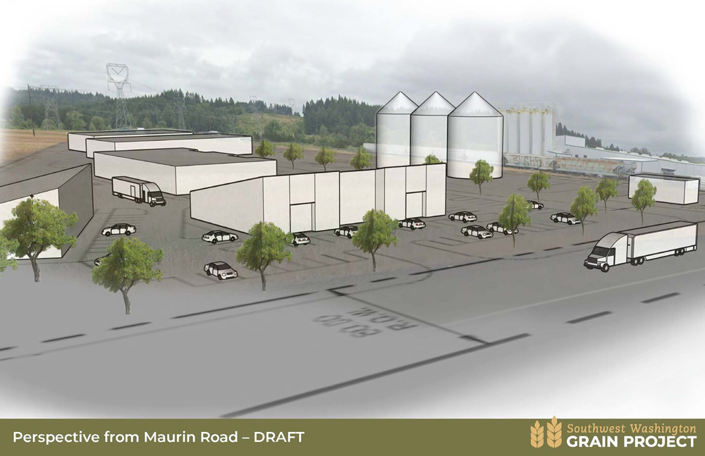 Artist's conception of grain facility