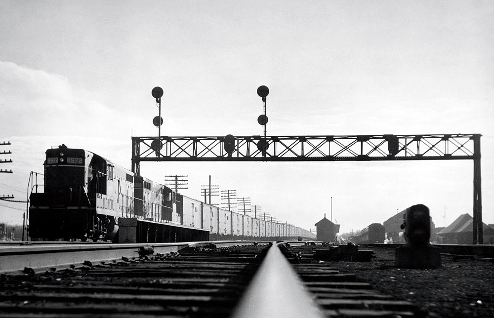 Road-switcher diesel locomotives with freight train