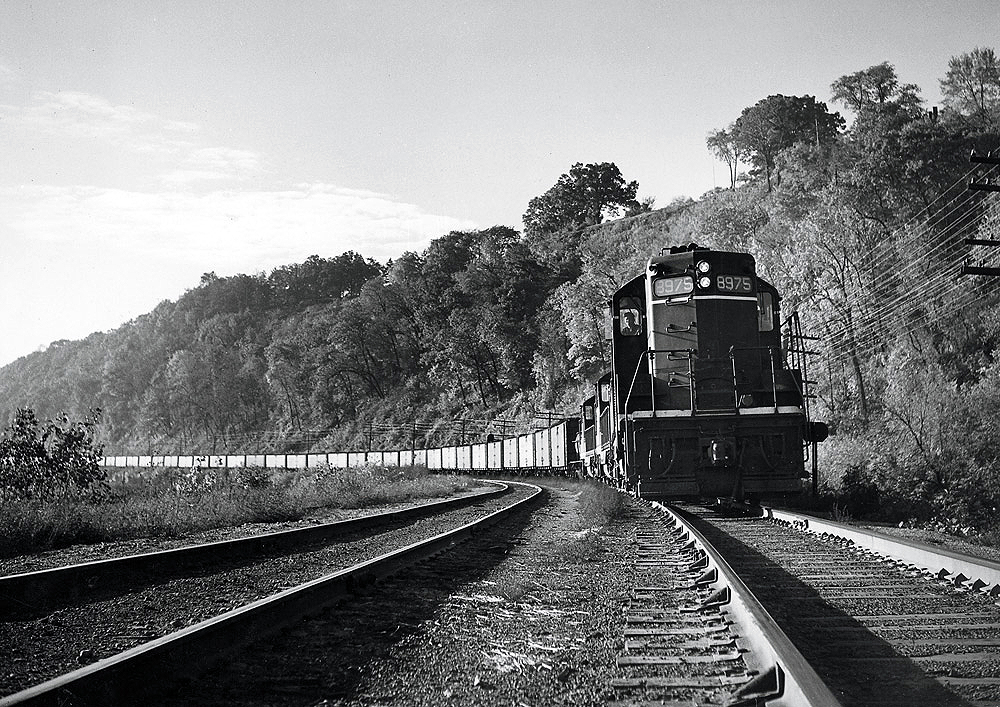 Road-switcher diesel locomotives with freight train