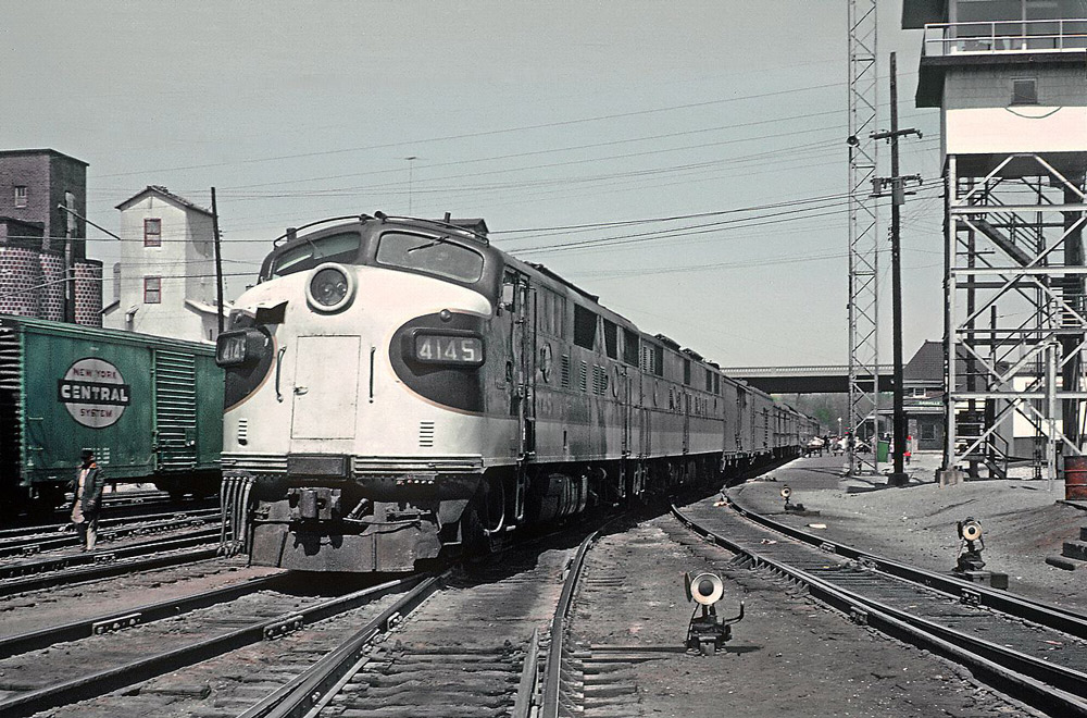 Streamlined diesel locomotives with passenger train