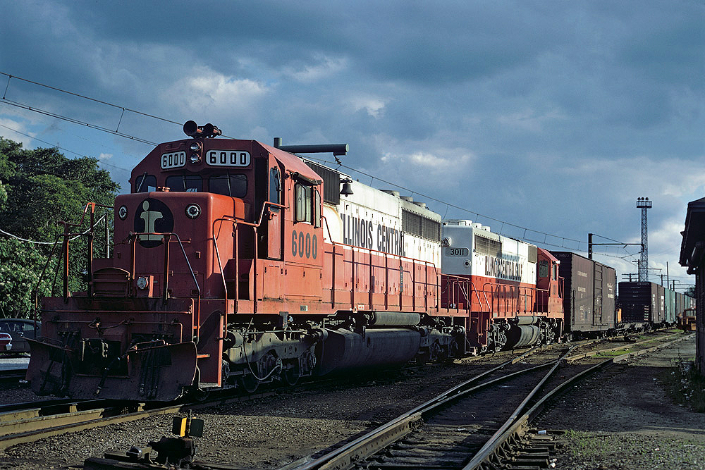 Road-switcher diesel locomotives with freight train