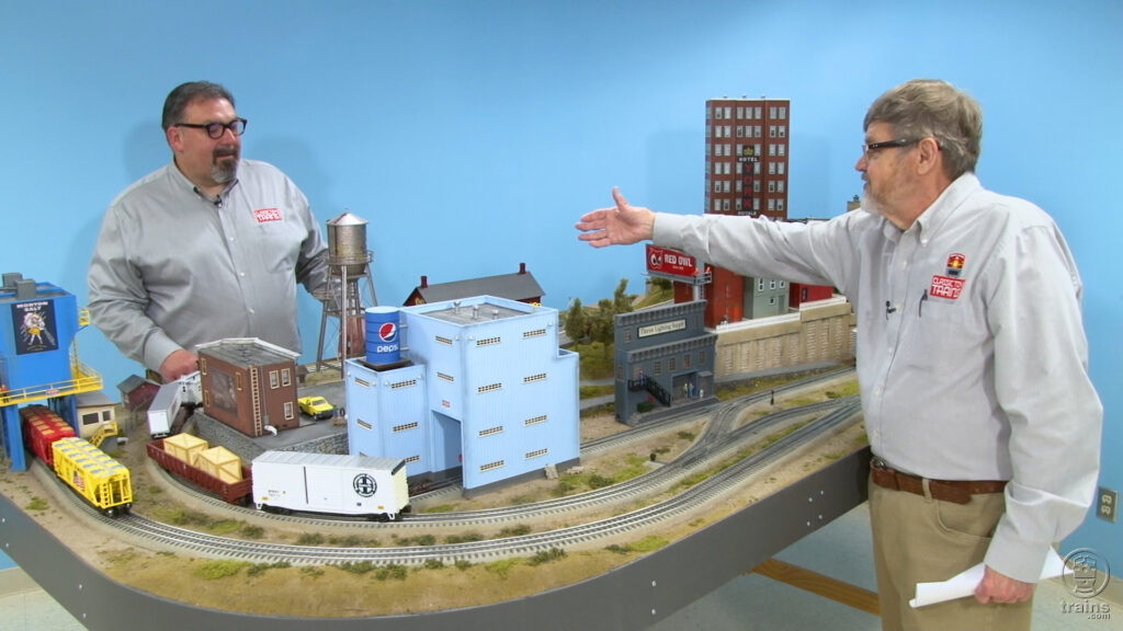 Hal Miller and Bob Keller next to a layout