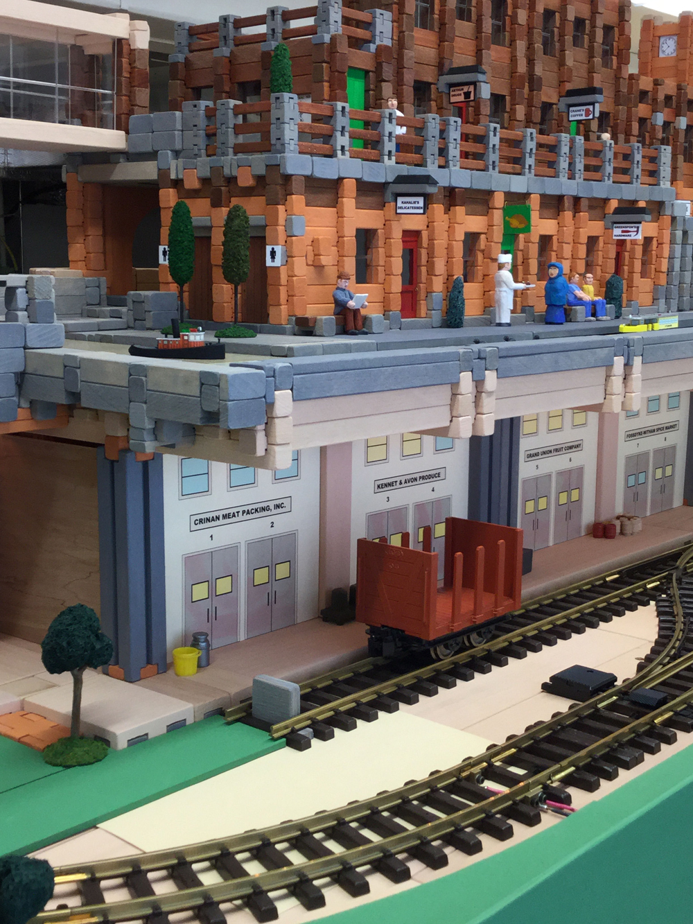 Indoor large-scale layout with N scale canal