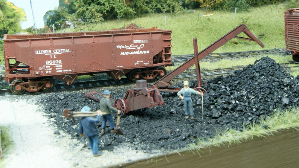 Figures next to model coal conveyor