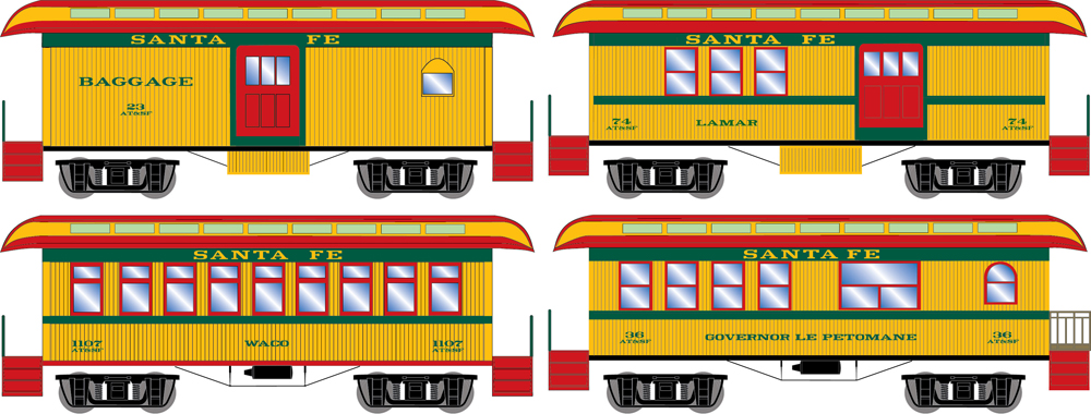 Athearn Santa Fe 35-foot Overton passenger car.