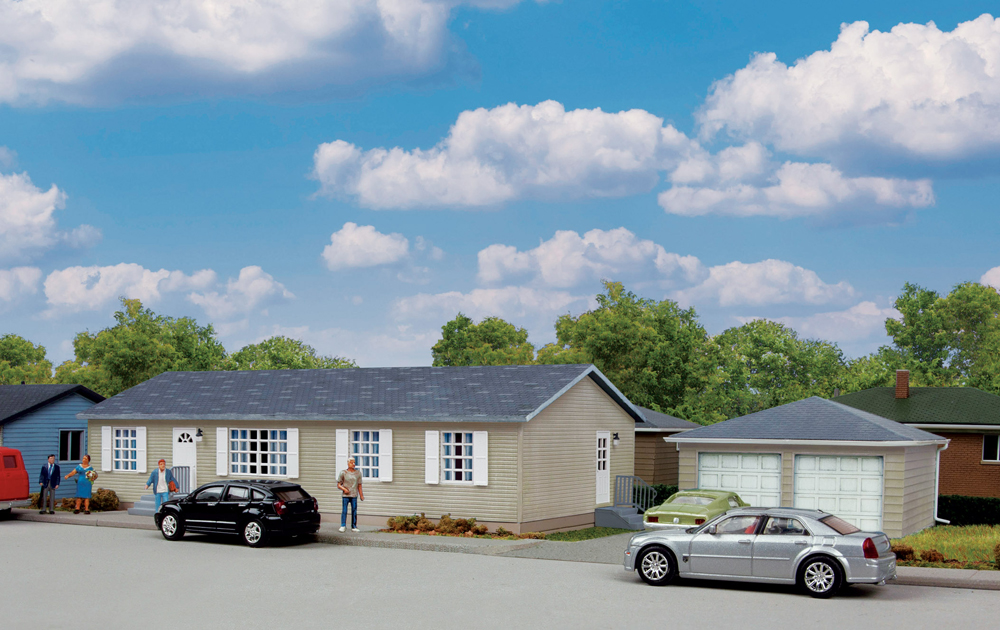 Walthers Cornerstone modern sectional house with garage kit.