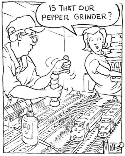 Model railroad humor: Grinder