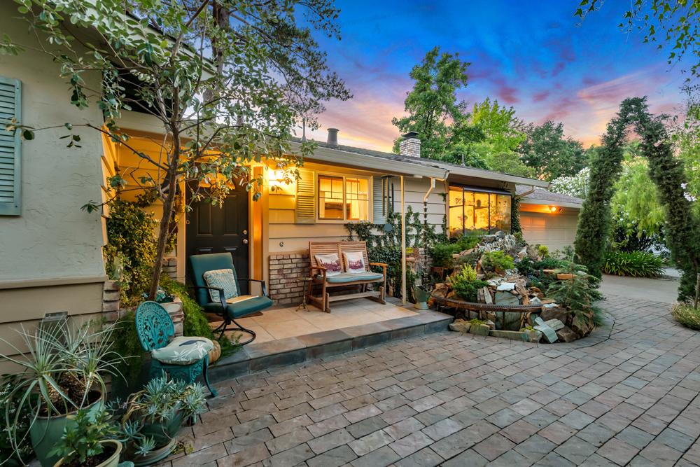 Front of house with part of garden railway