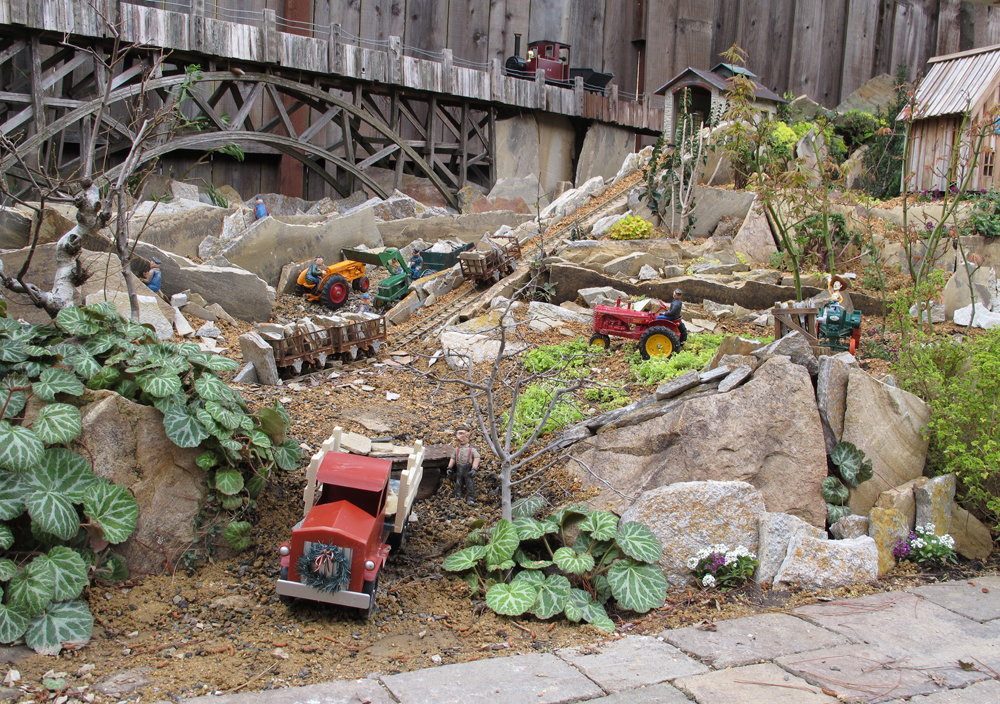 A scene from the Aggie garden railway with quarry
