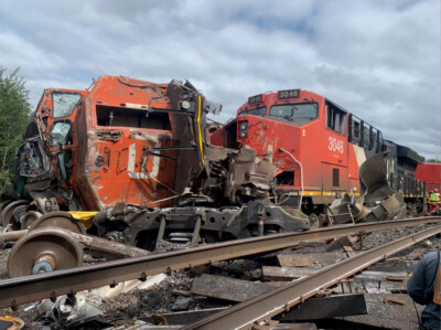 One injured as CN trains collide in Ontario (updated)