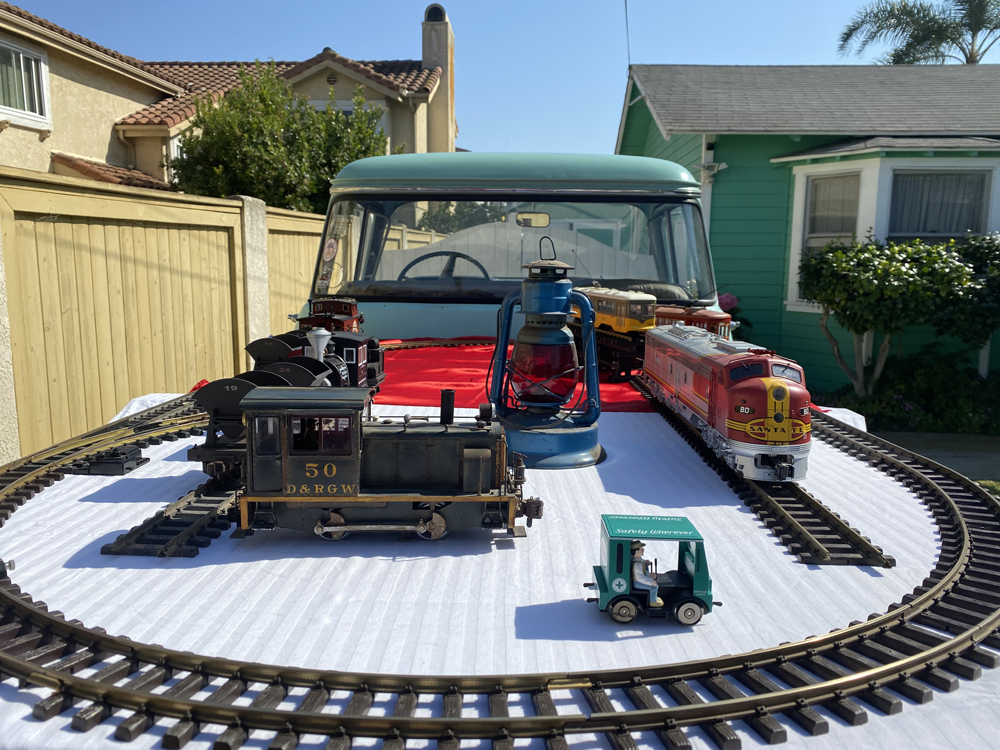 A display layout on a pickup truck