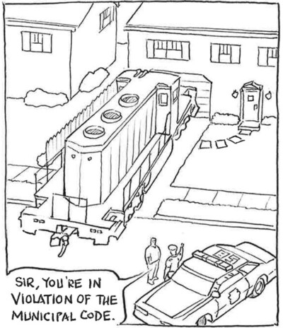 Model railroad humor: Violation