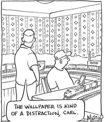 Model railroad humor: Wallpaper