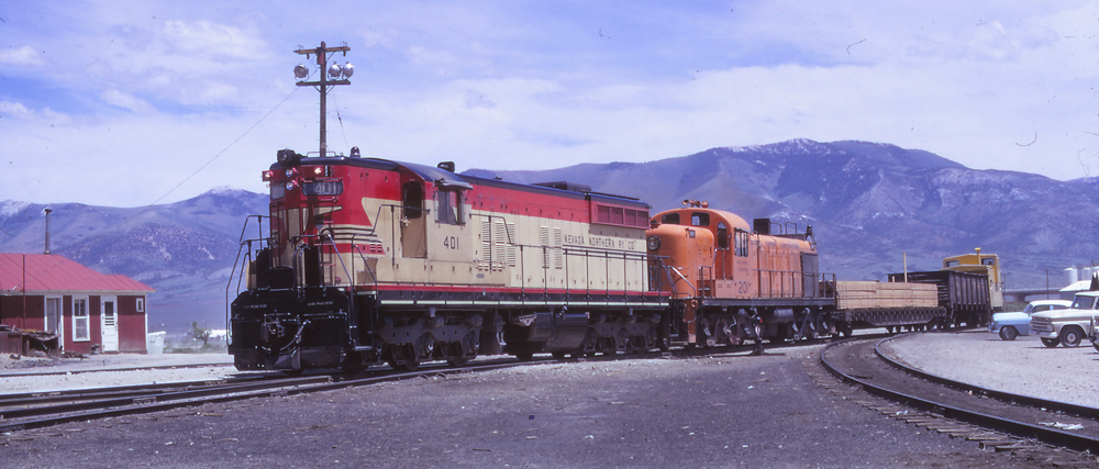 EMD and Alco diesels on freight train