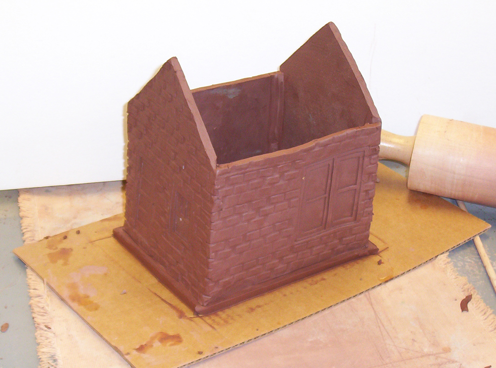 A clay building without the roof