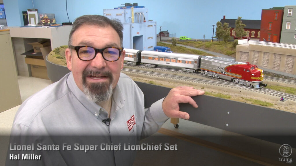 Hal Miller with a Lionel Santa Fe set.