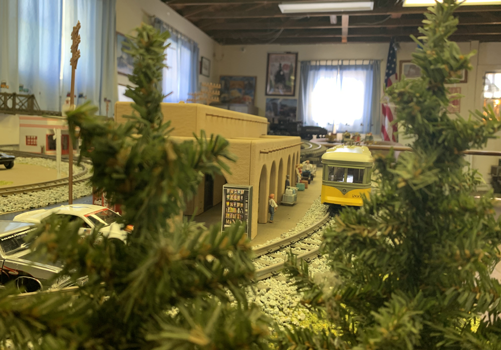 Close up scene on a model large-scale display